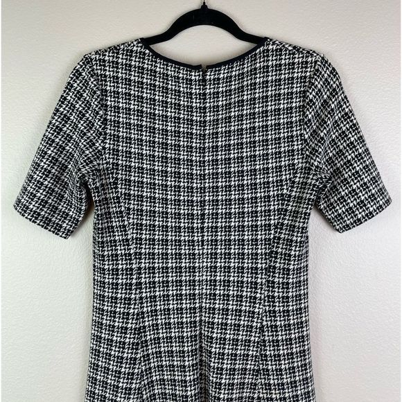 Theory Womens Black White Houndstooth Blend Nikay Moda Mini Dress - Picture 4 of 5